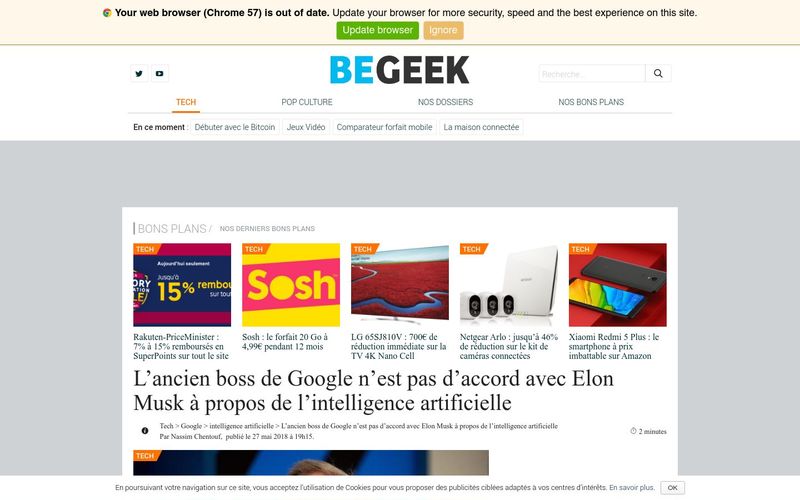 Begeek : L'ancien boss de Google n'est pas d'accord avec Elon Musk à propos de l'intelligence artificielle